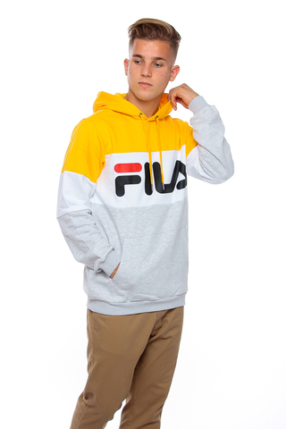 Fila Night Blocked Hoodie Citrus Grey White 687001 A208